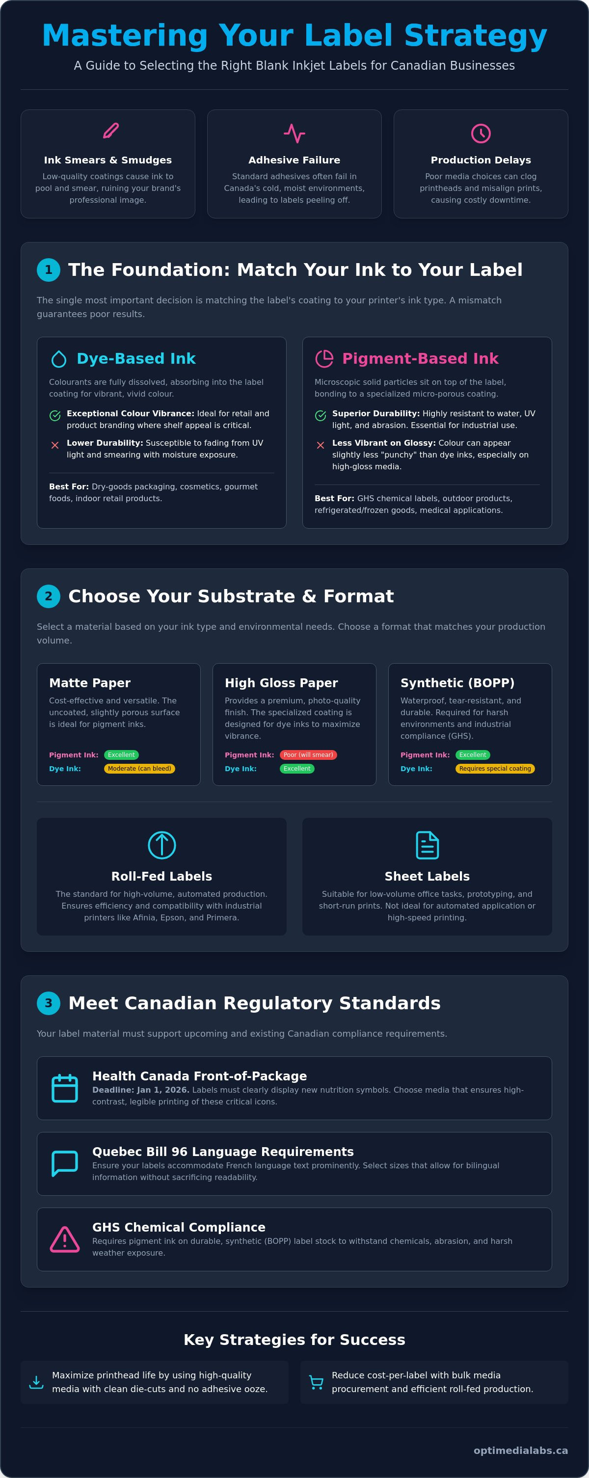Blank inkjet labels Canada