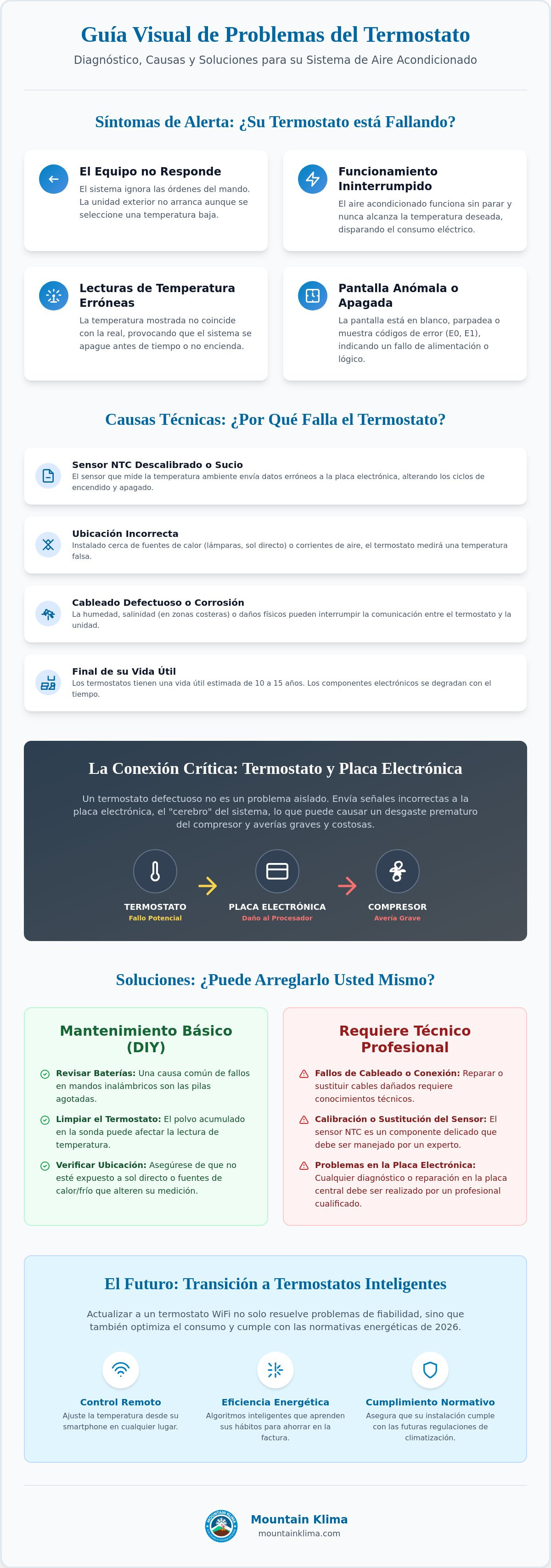 Problemas con el termostato del aire acondicionado