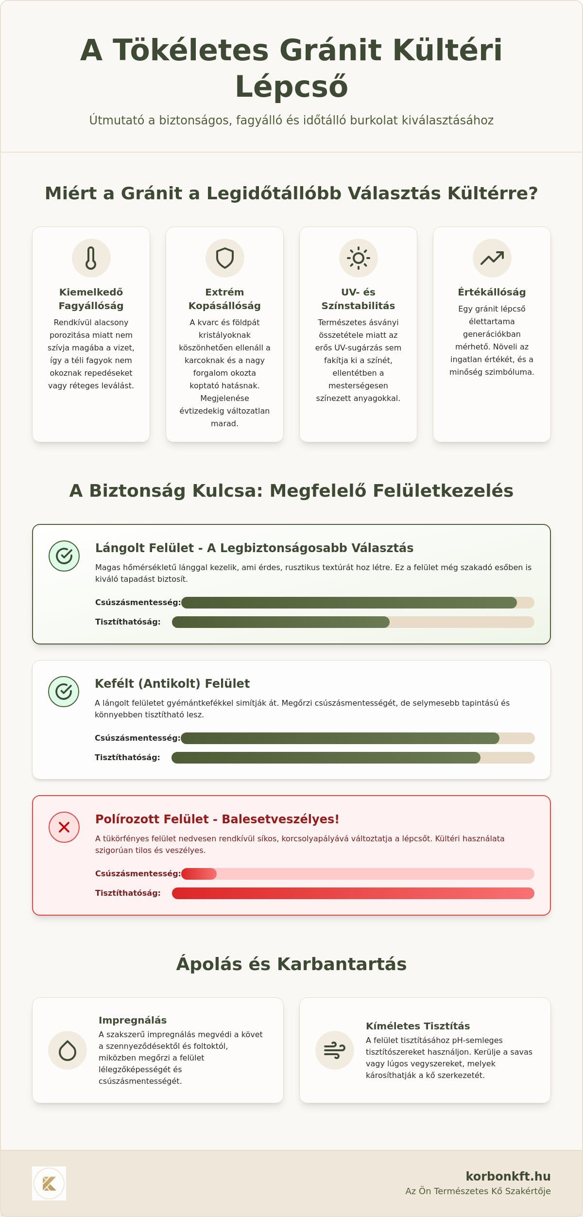 Gránit kültéri lépcső