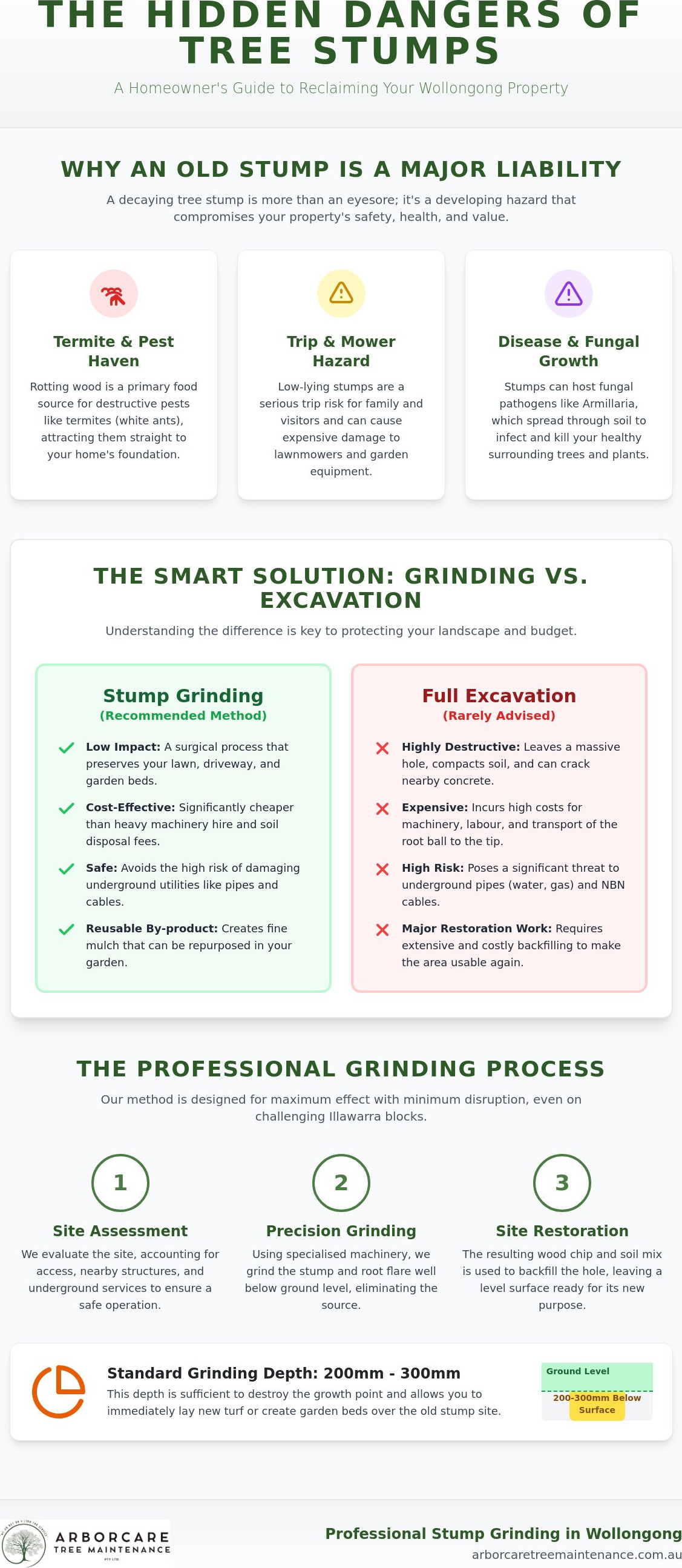Stump grinding Wollongong