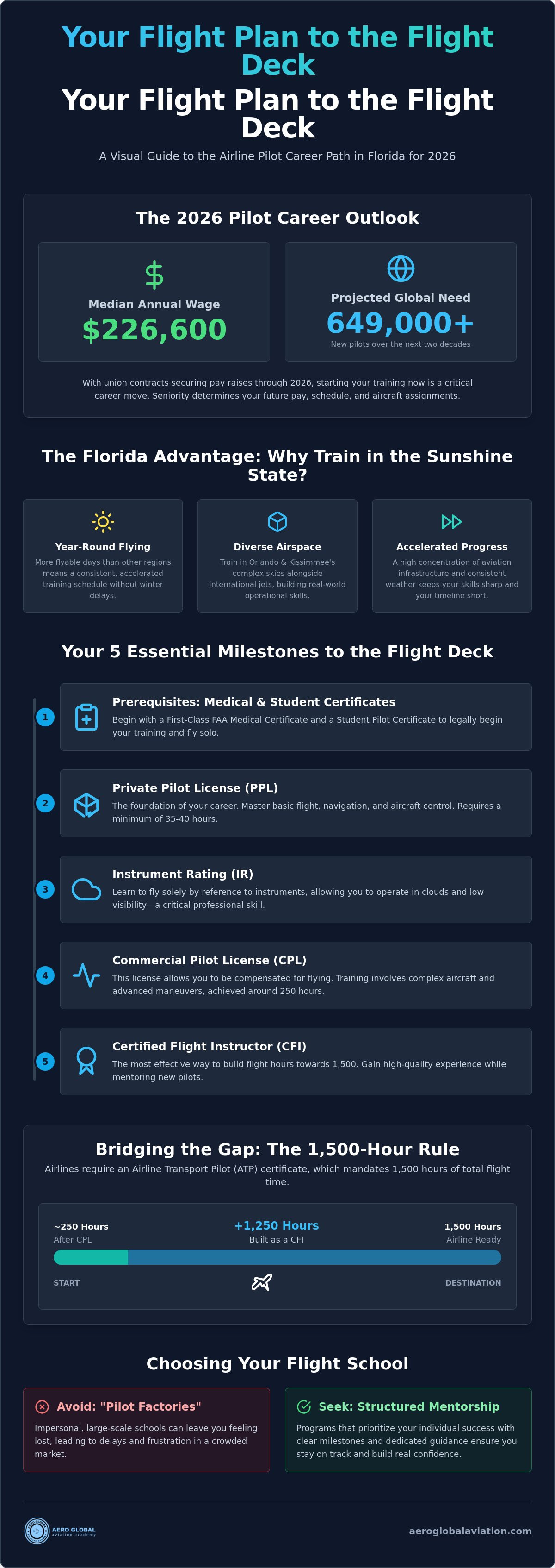 Airline pilot career path Florida