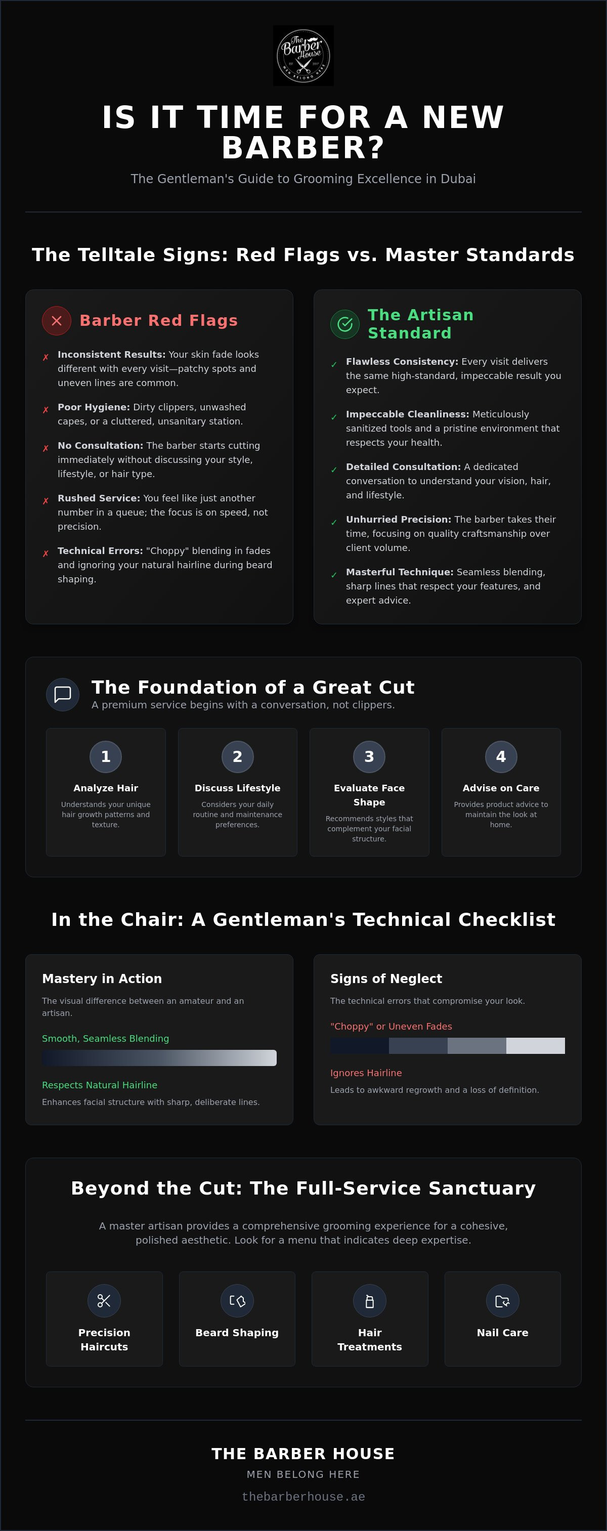 Signs you need a new barber, how to choose a barber Dubai, barber red flags
