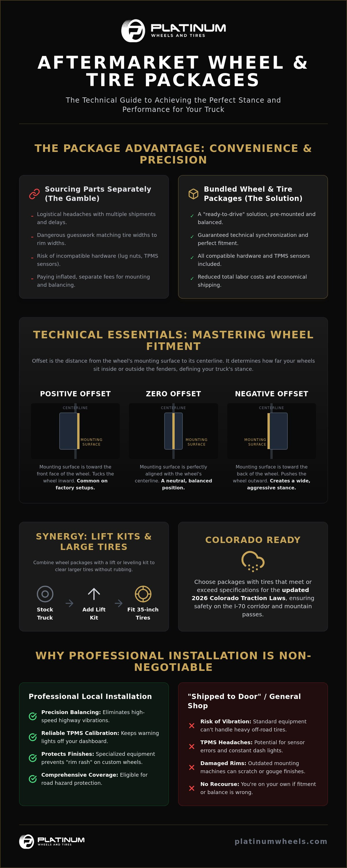 Aftermarket wheel and tire packages