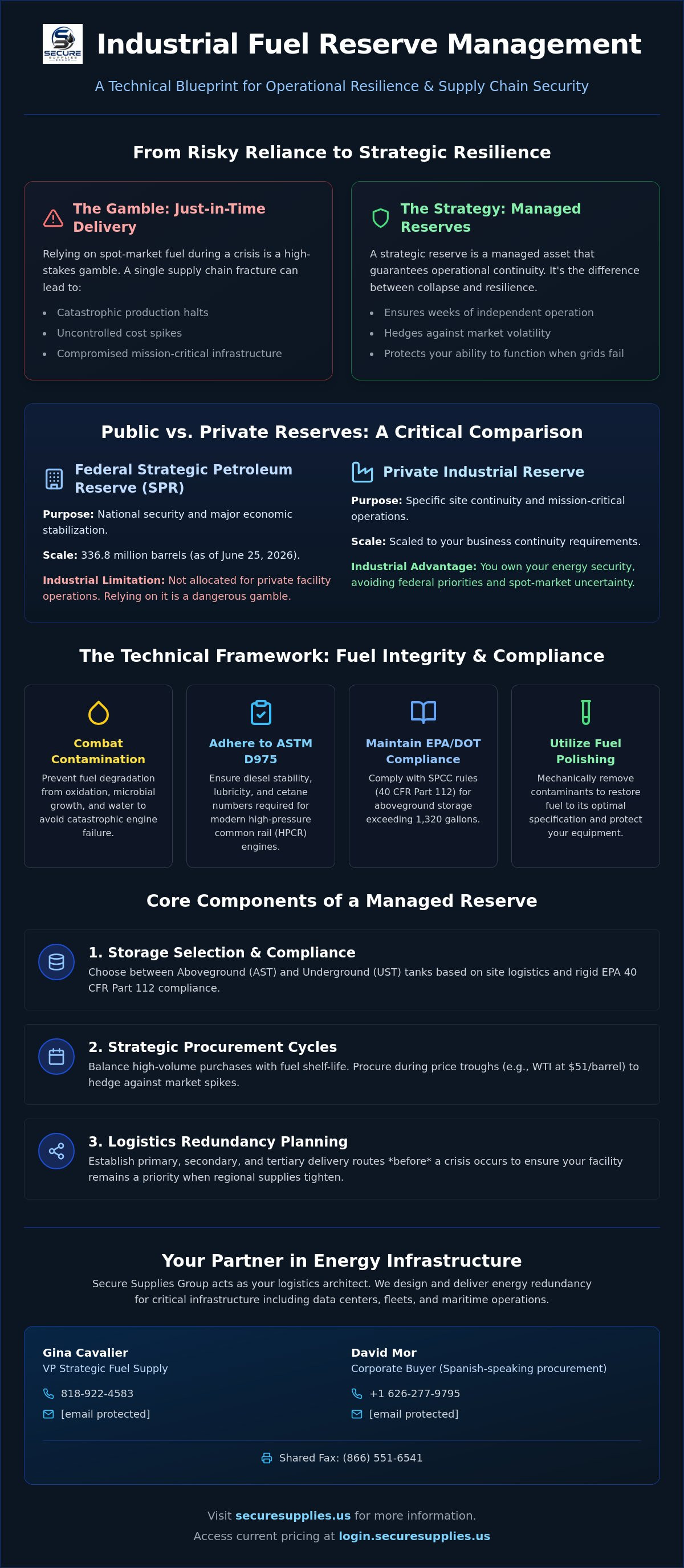 Strategic fuel reserve management
