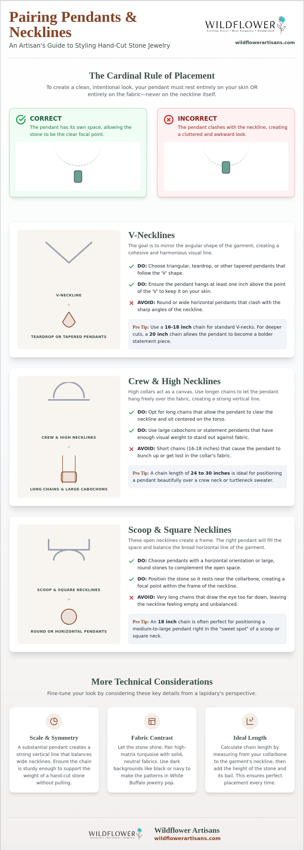 What neckline to wear with a pendant necklace