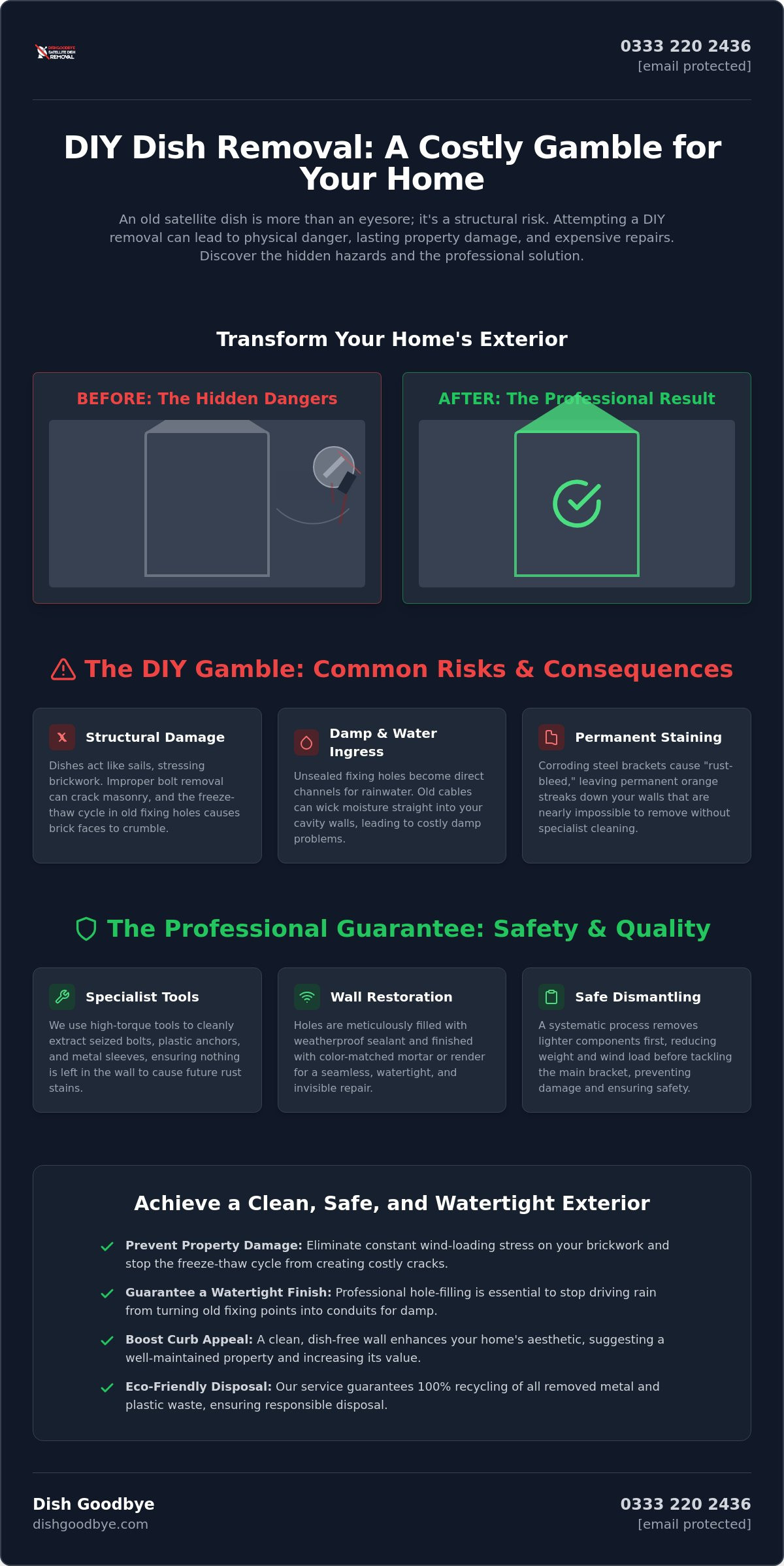 Diy dish removal risks
