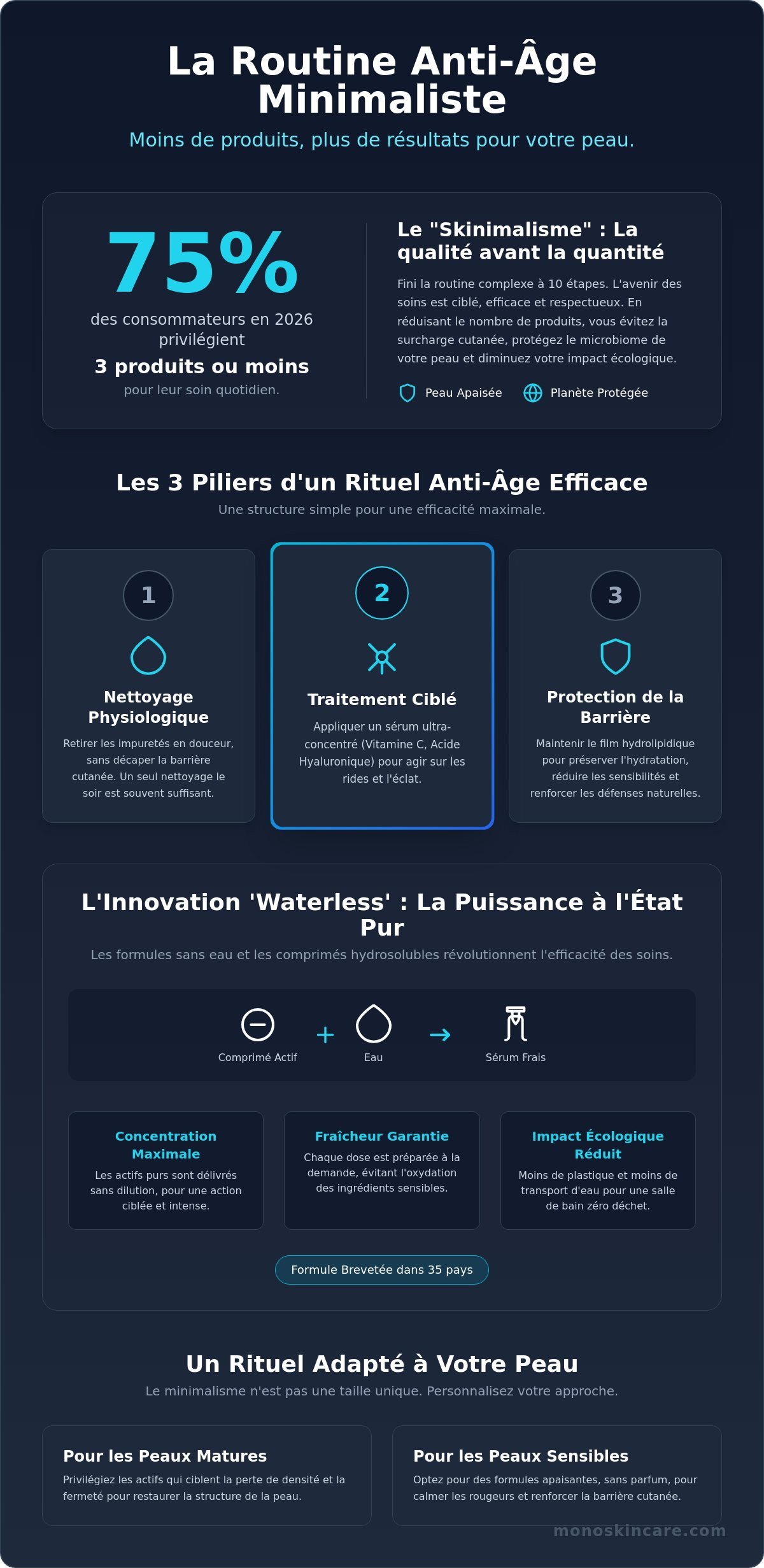 Routine anti-âge minimaliste