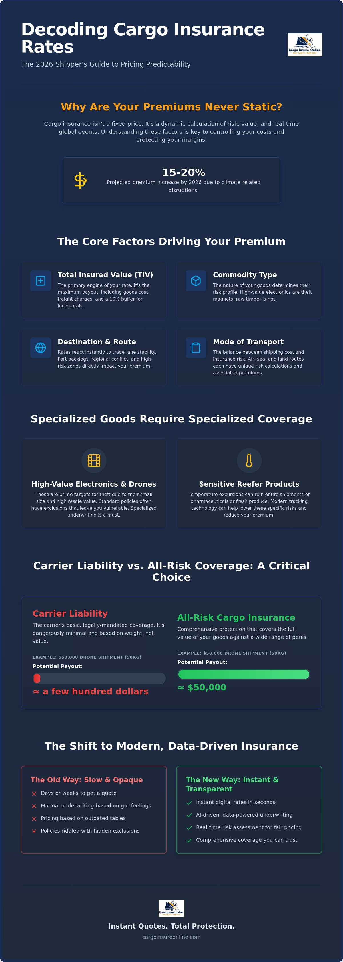 Factors affecting cargo insurance rates