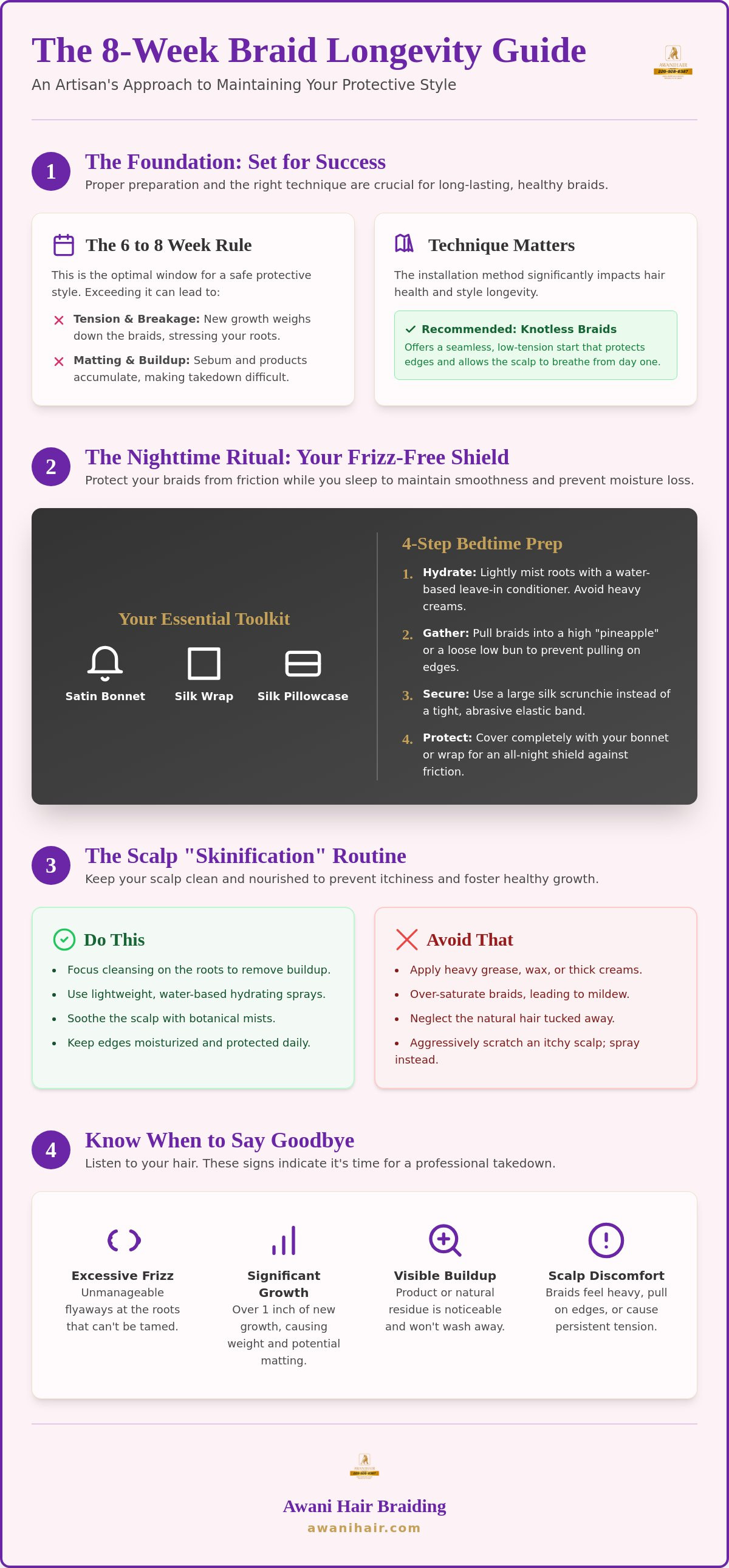 Maintain braids for natural hair