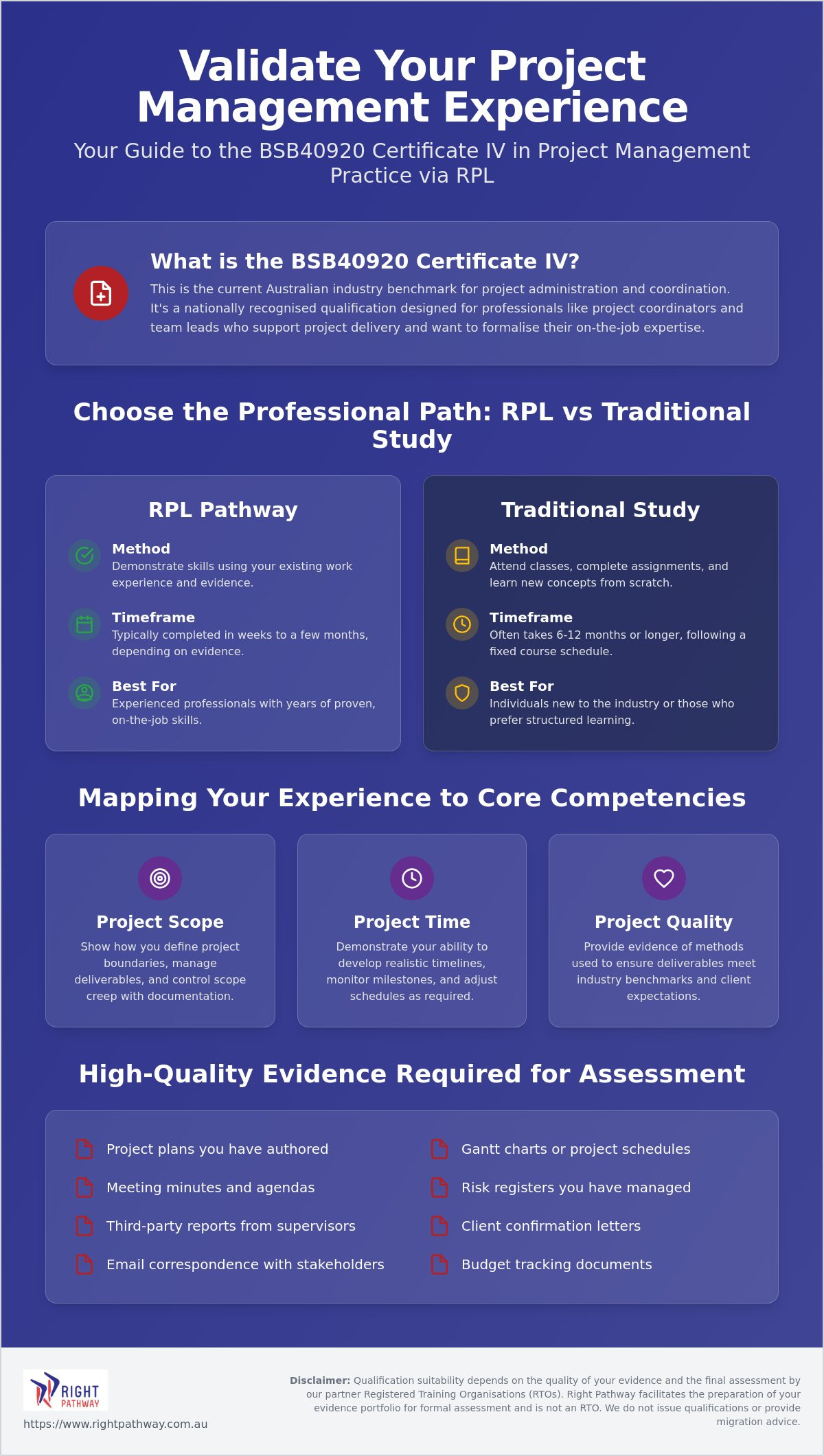 Rpl for certificate 4 in project management