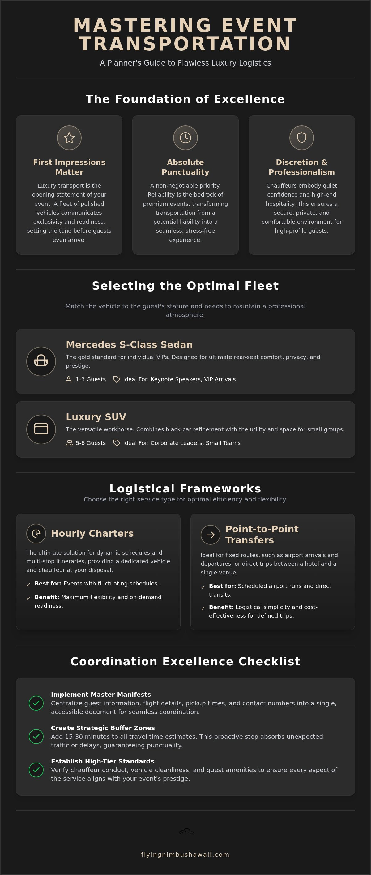 Luxury transportation for events