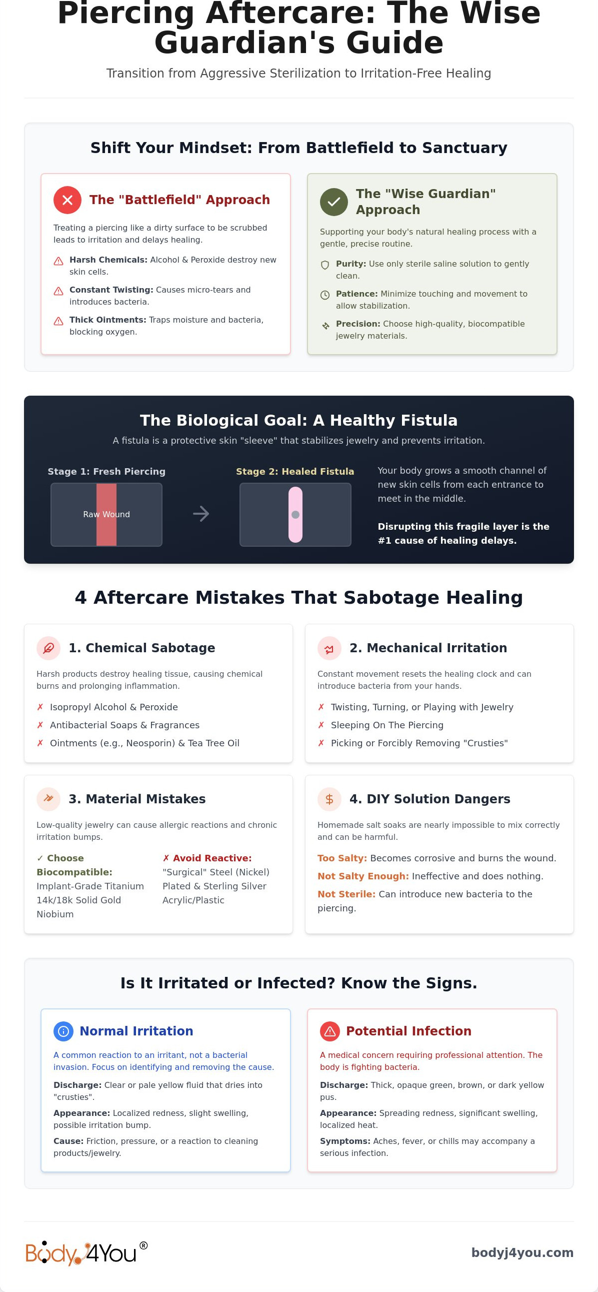Piercing aftercare mistakes