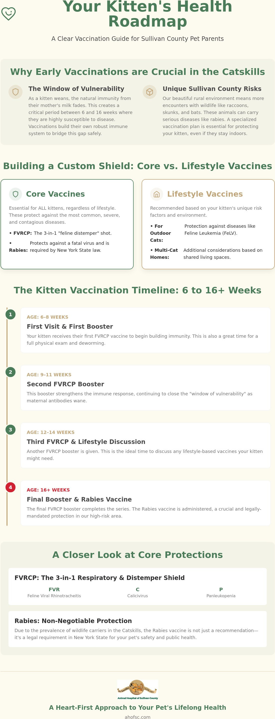 Kitten vaccination schedule Sullivan County