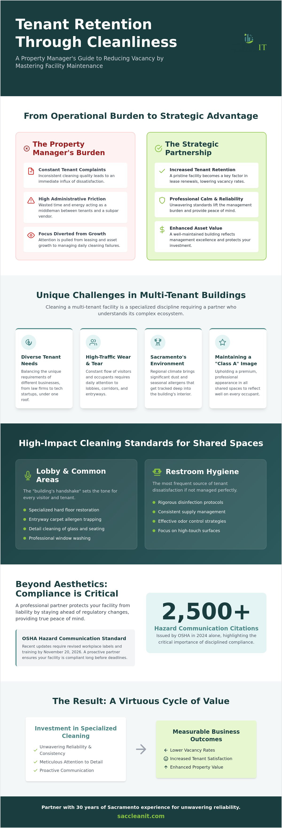 Multi-tenant building cleaning