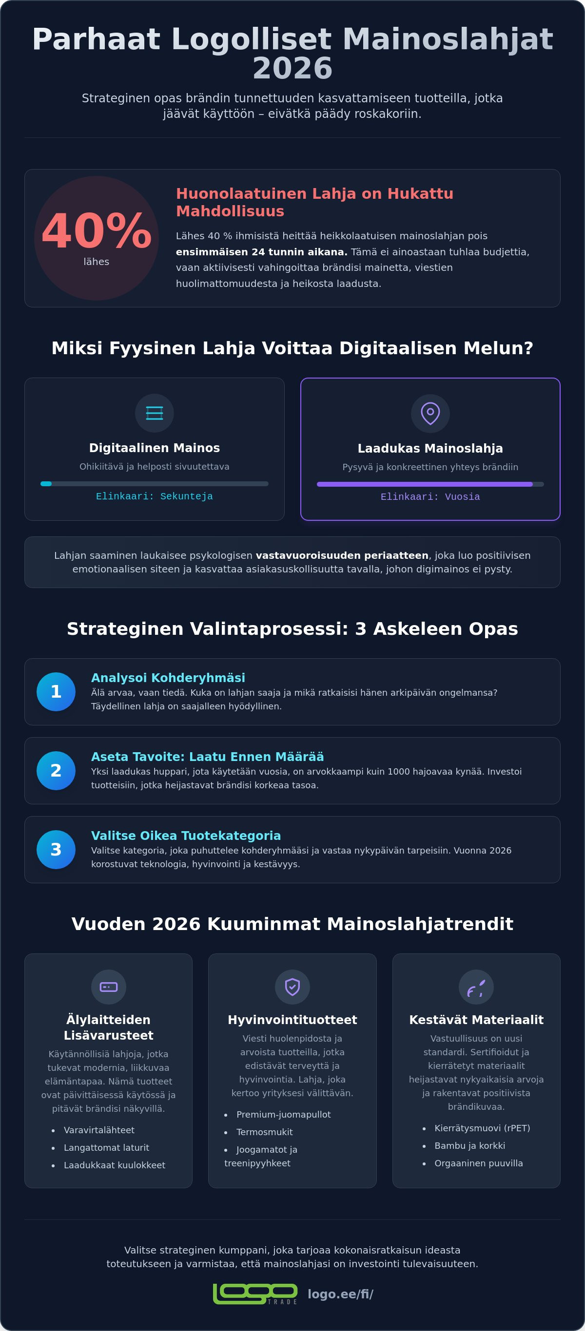 Parhaat logolliset mainoslahjat