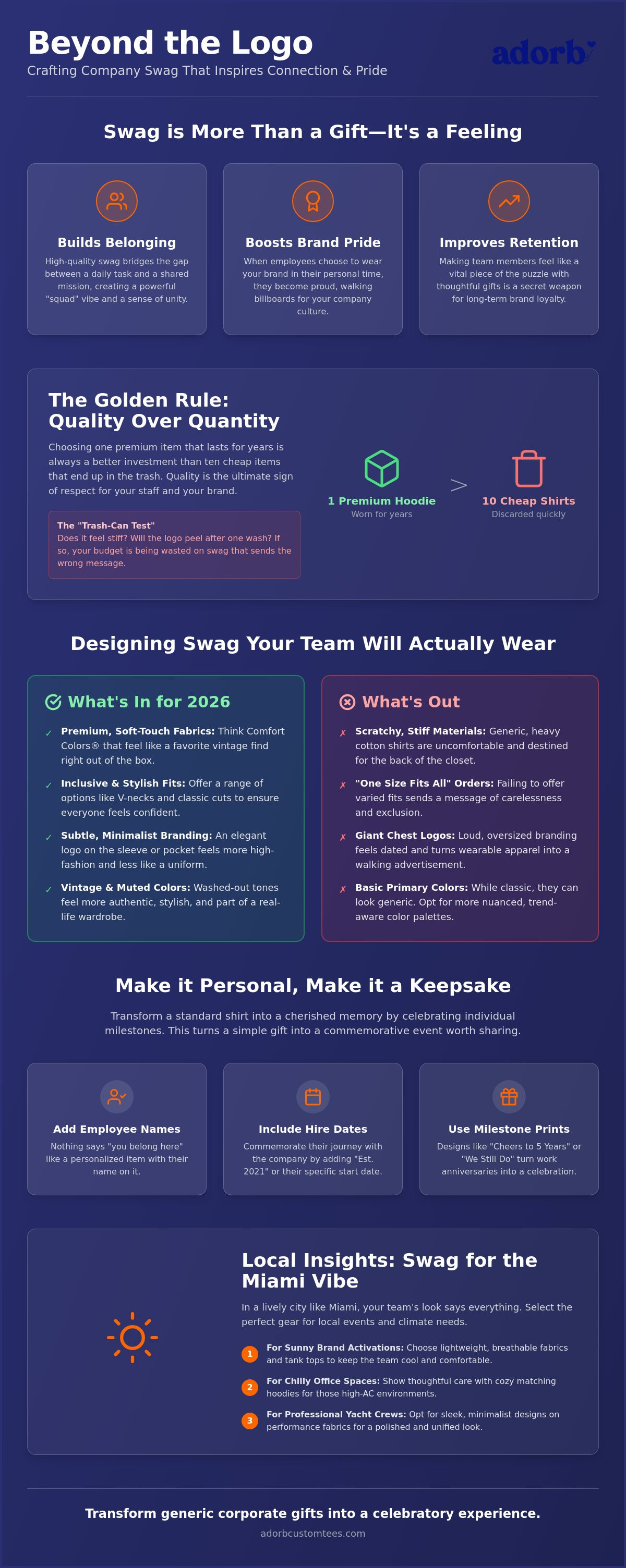 Branded company swag for employees