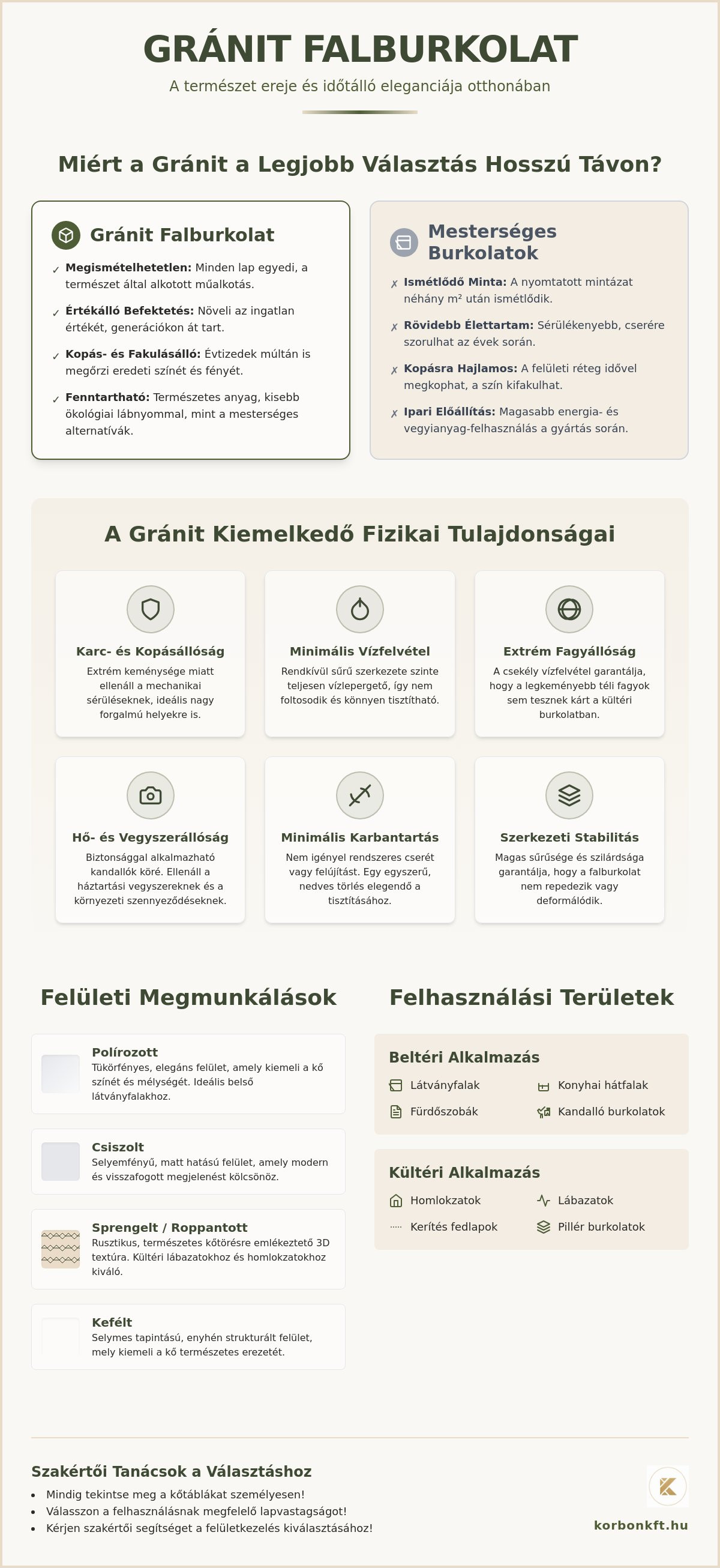 Gránit falburkolat