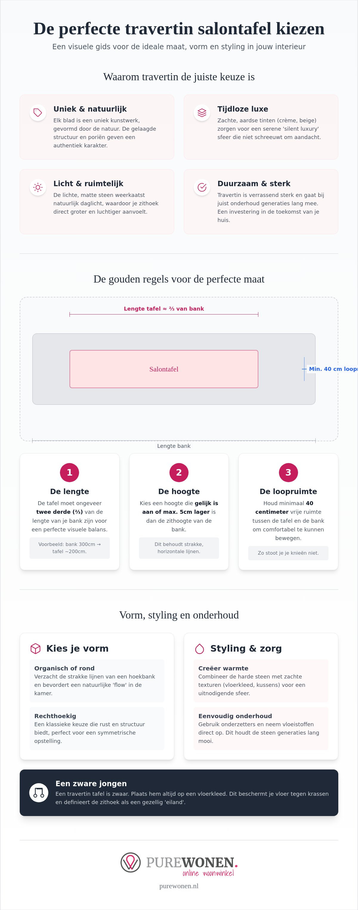 Travertin salontafel