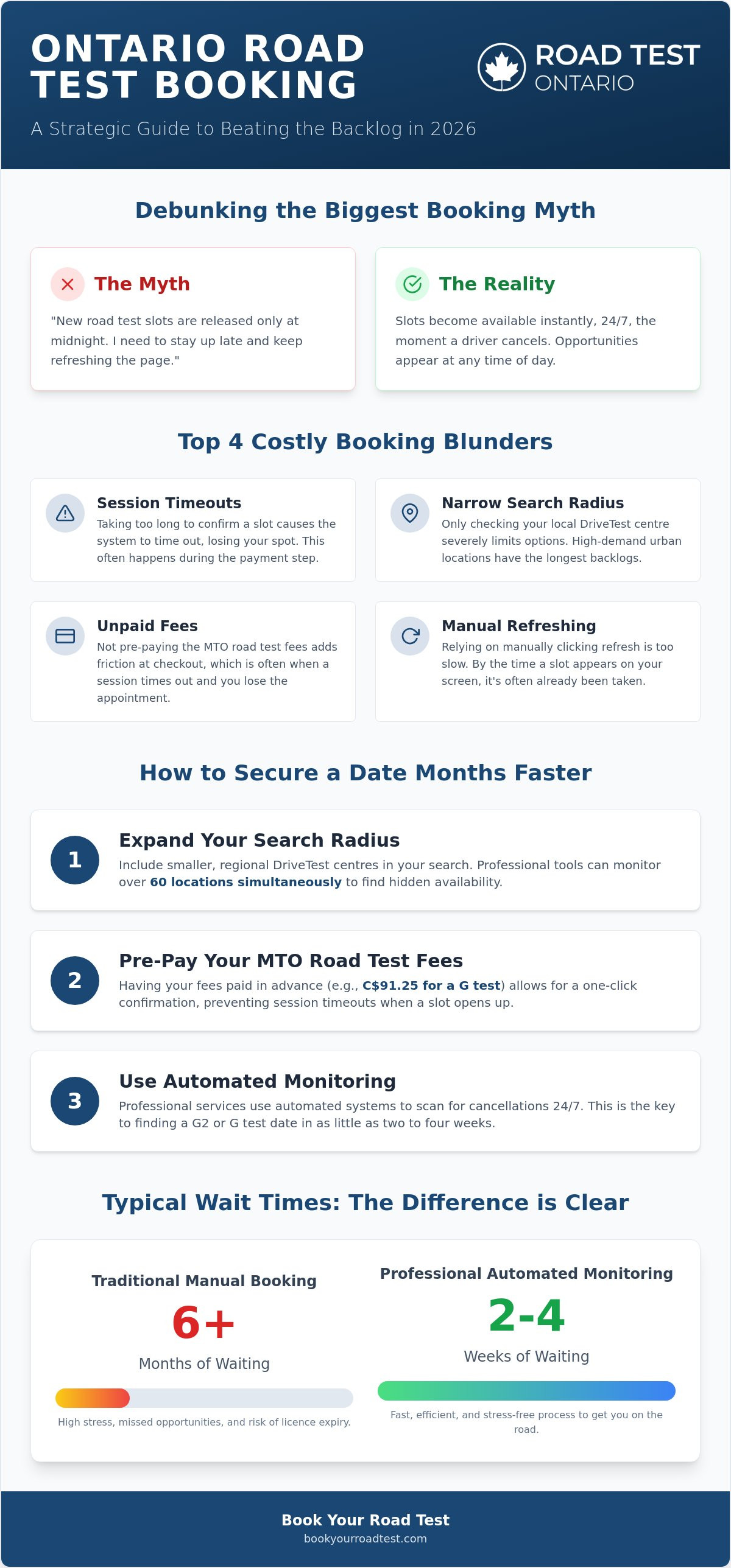 Common mistakes booking road test ontario