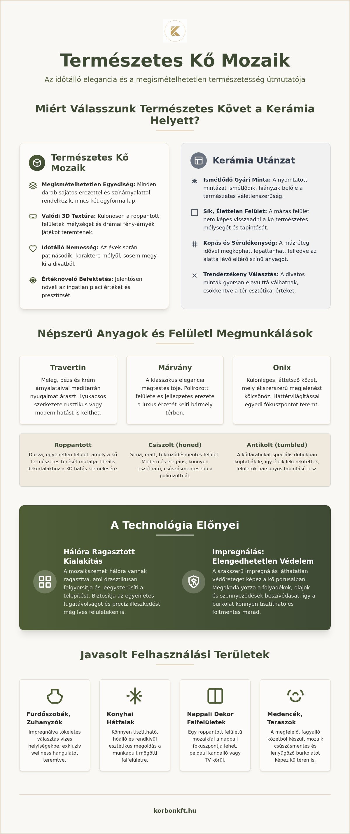 Természetes kő mozaik