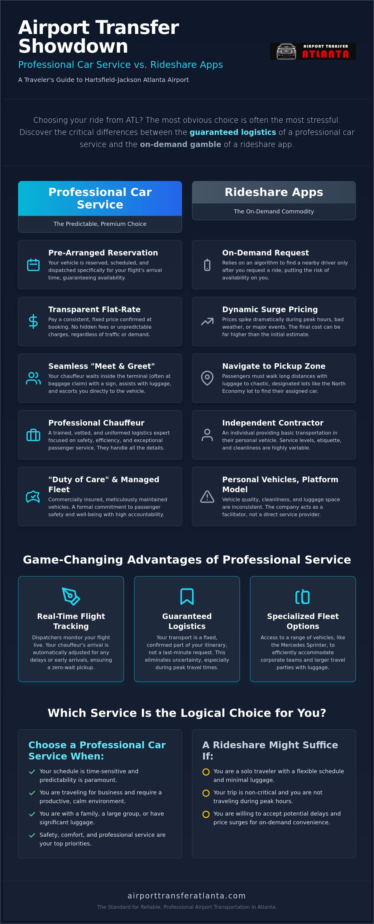 Atlanta airport car service vs rideshare