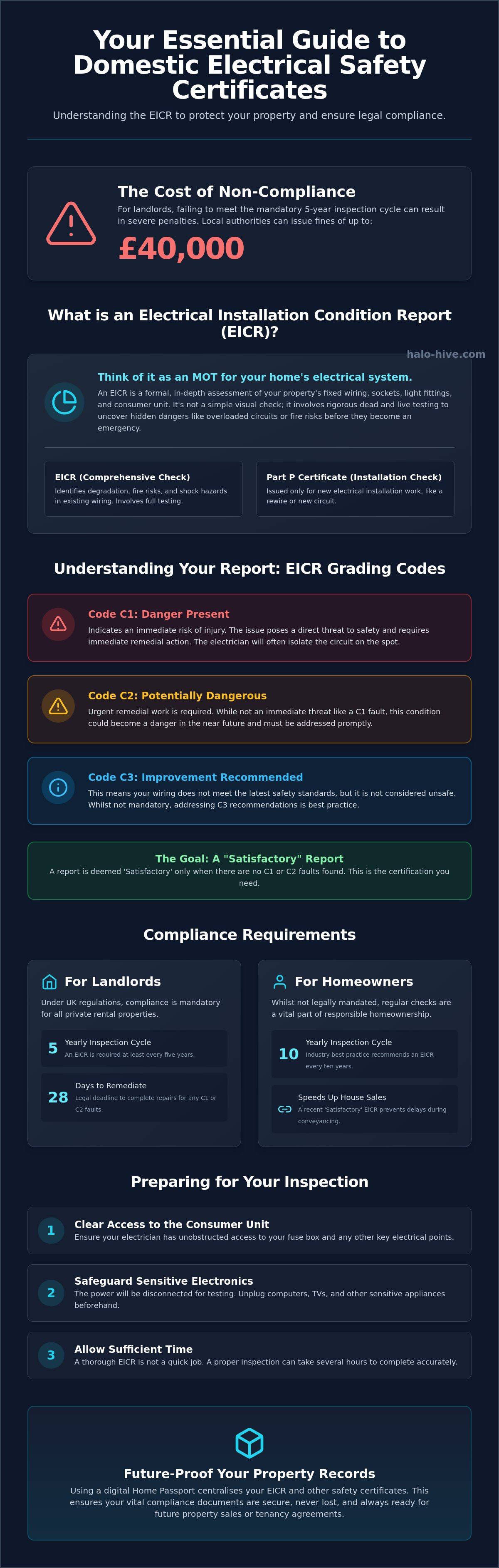 Domestic electrical safety certificate