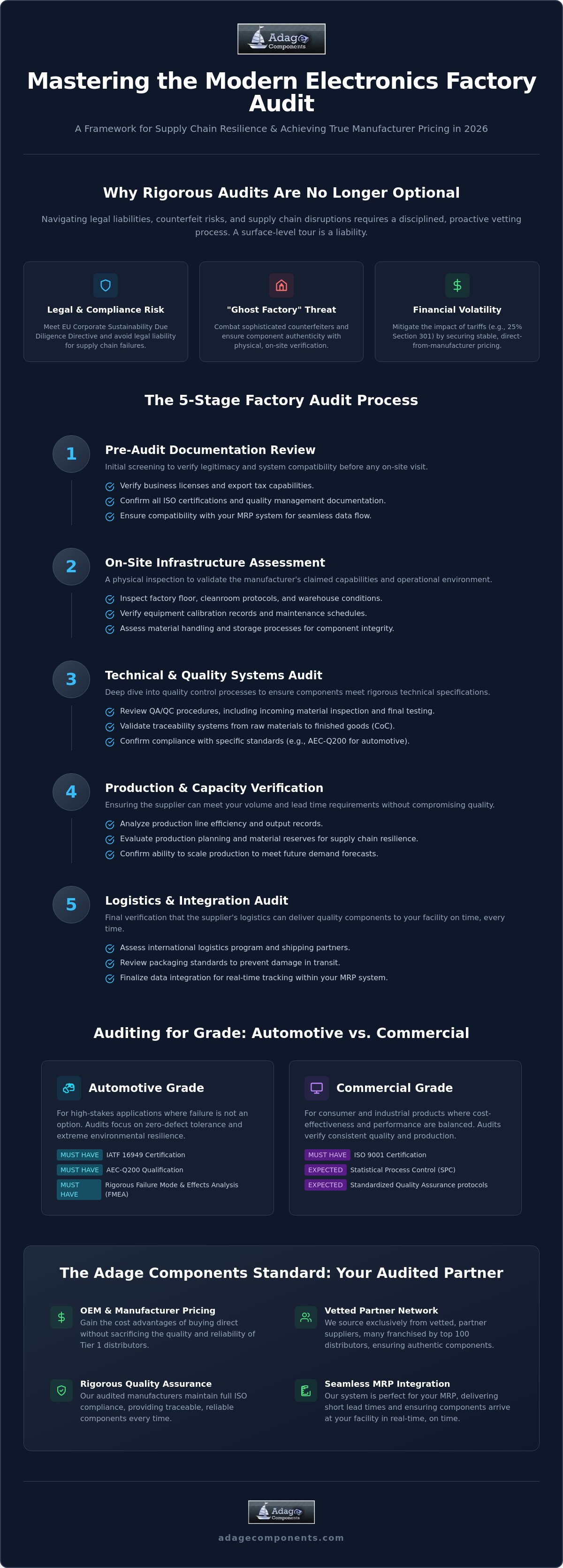 Factory audit process for electronics suppliers