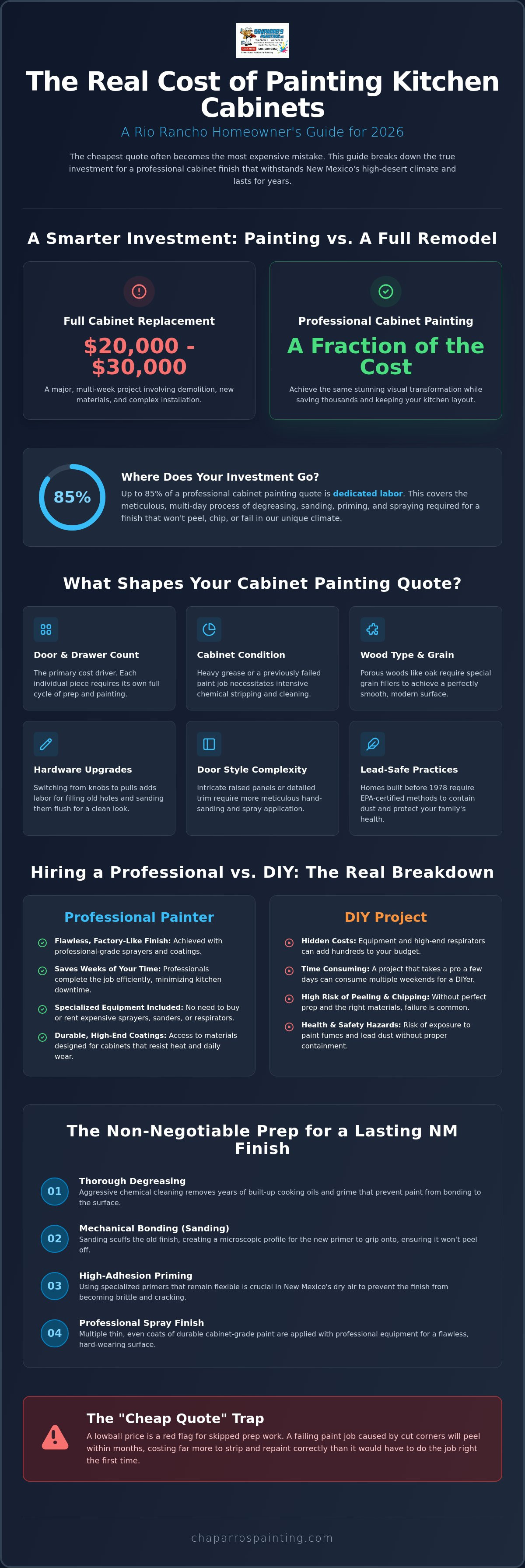 Cost to paint kitchen cabinets Rio Rancho