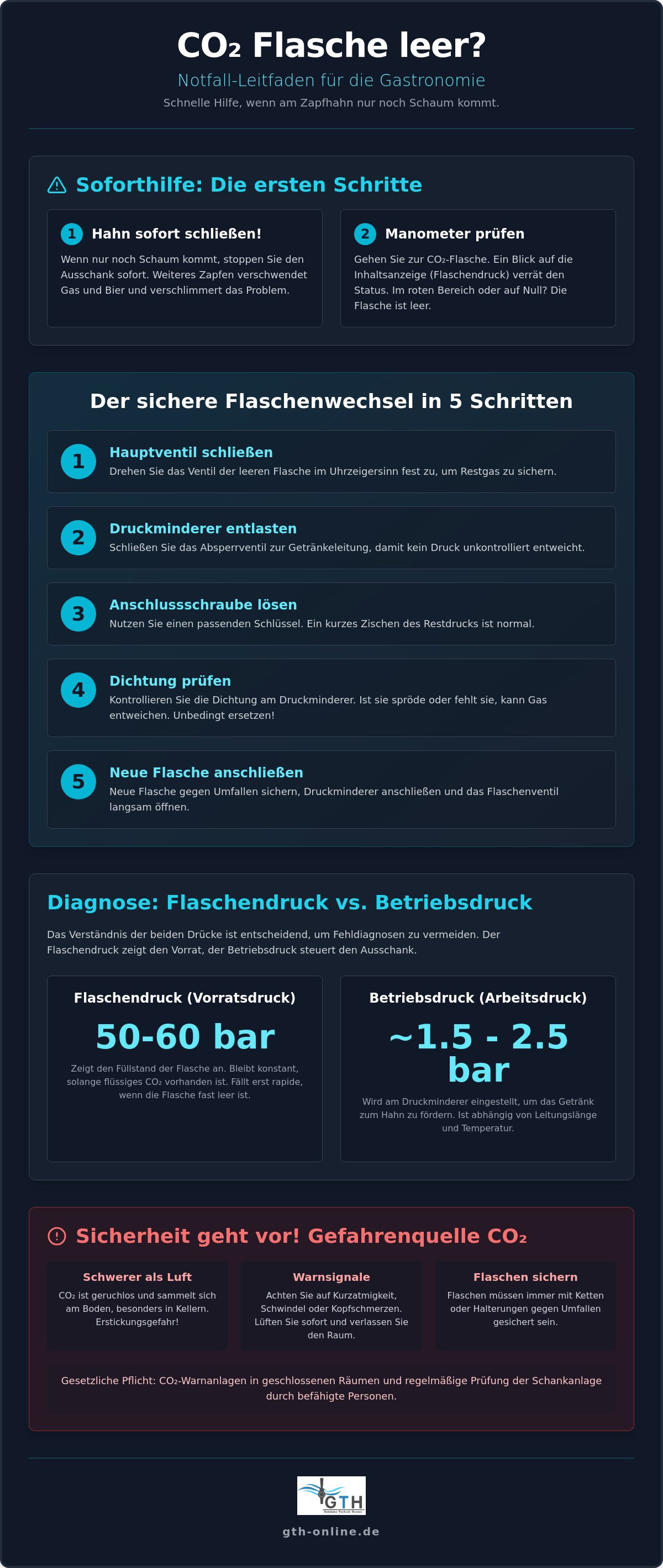 CO2 Flasche leer was tun Gastronomie