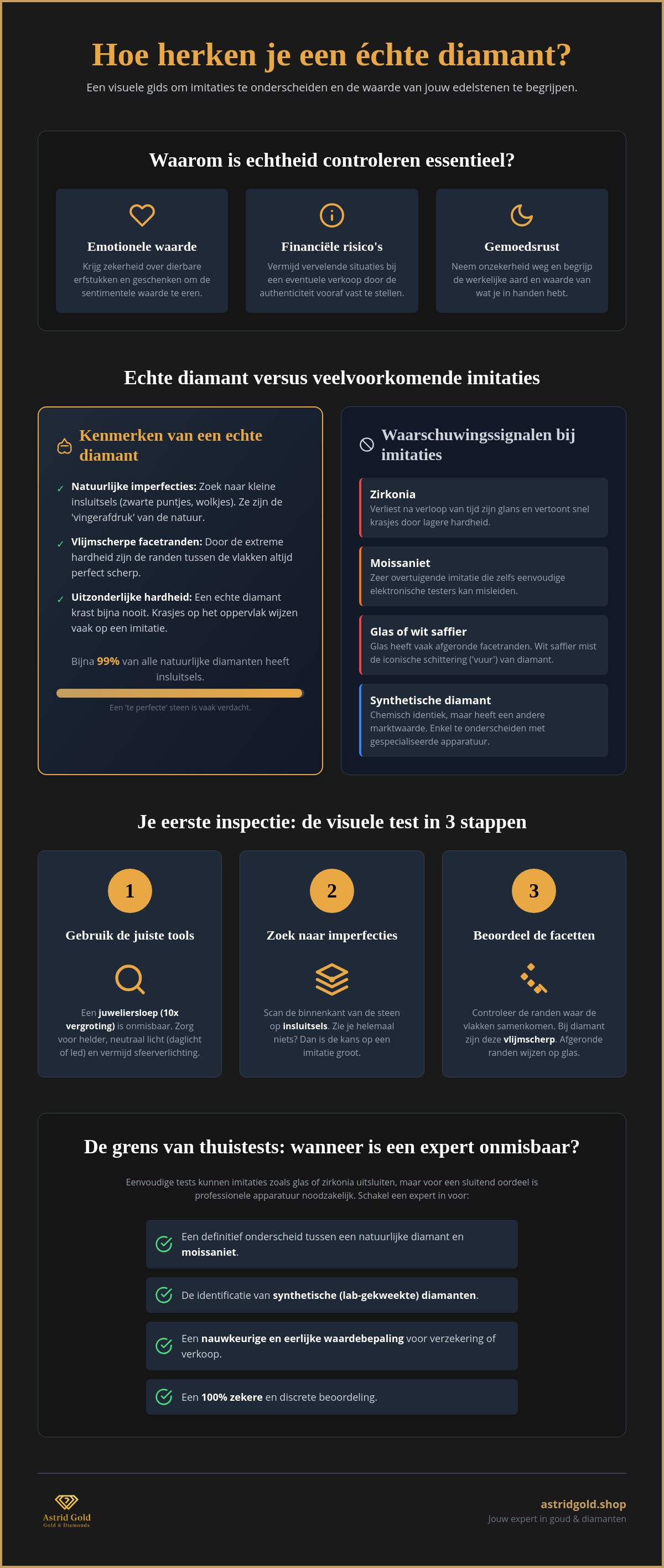 Diamant echtheid controleren