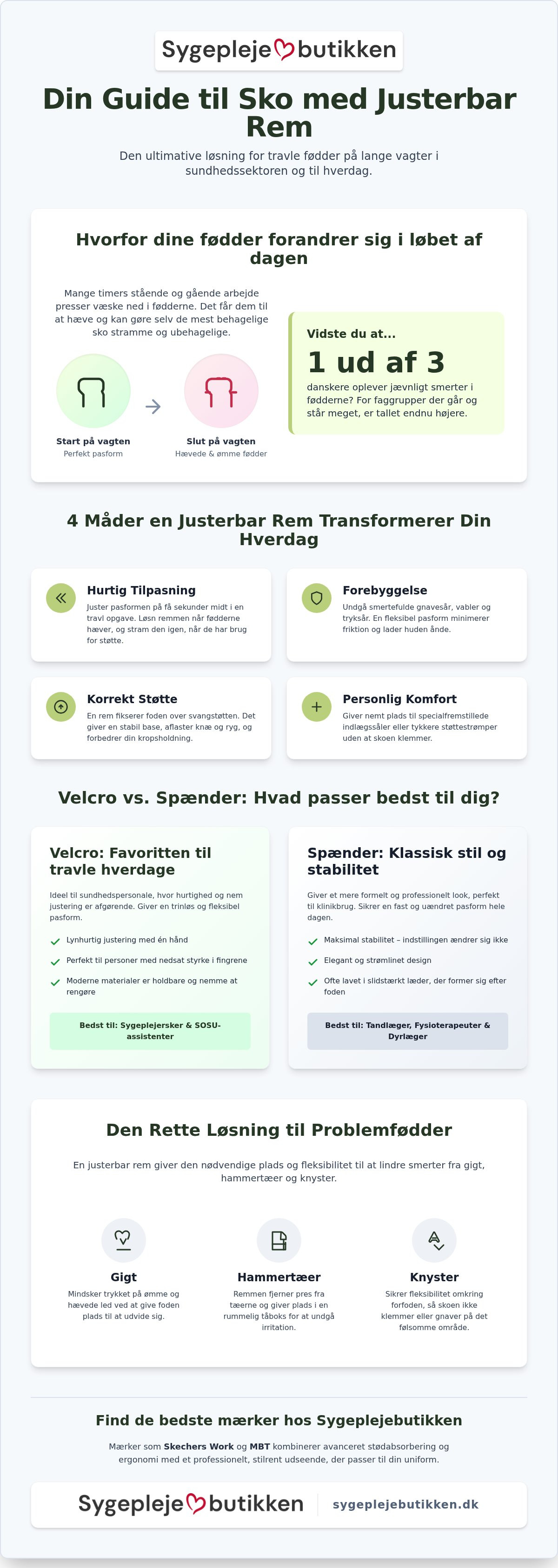 Sko med justerbar rem