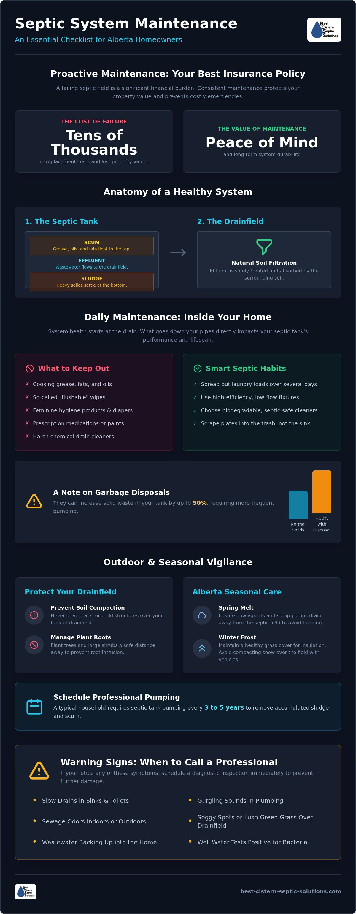 Septic system maintenance checklist