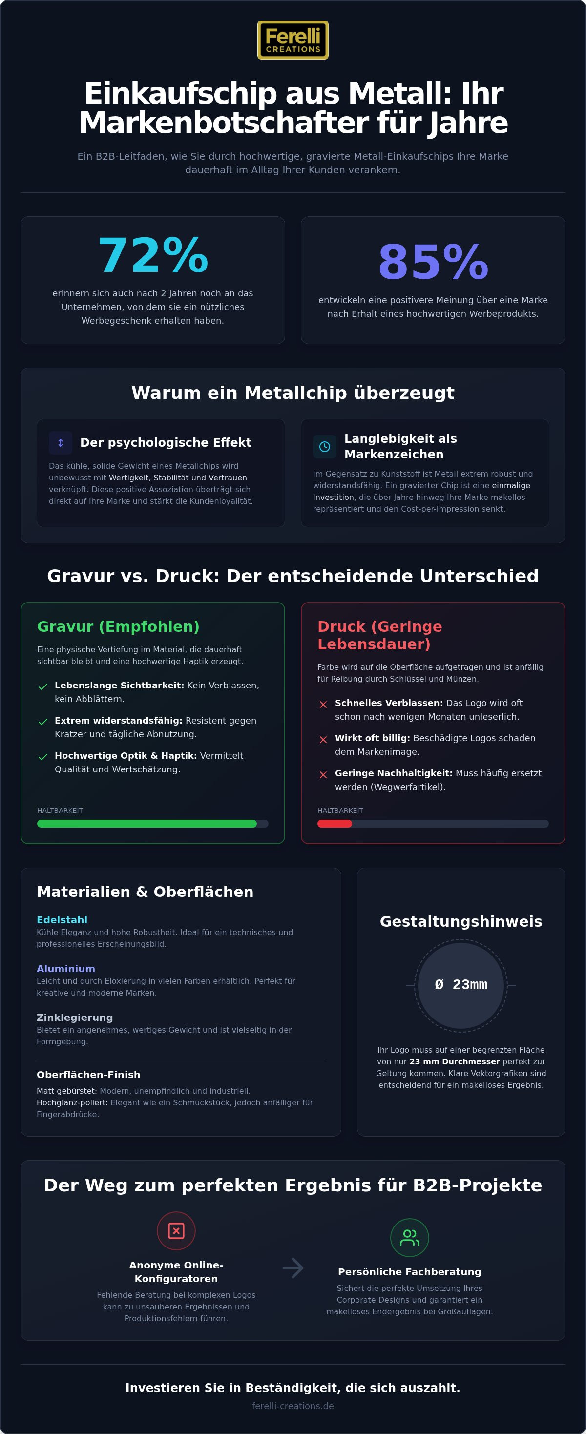 Einkaufschip Metall gravieren