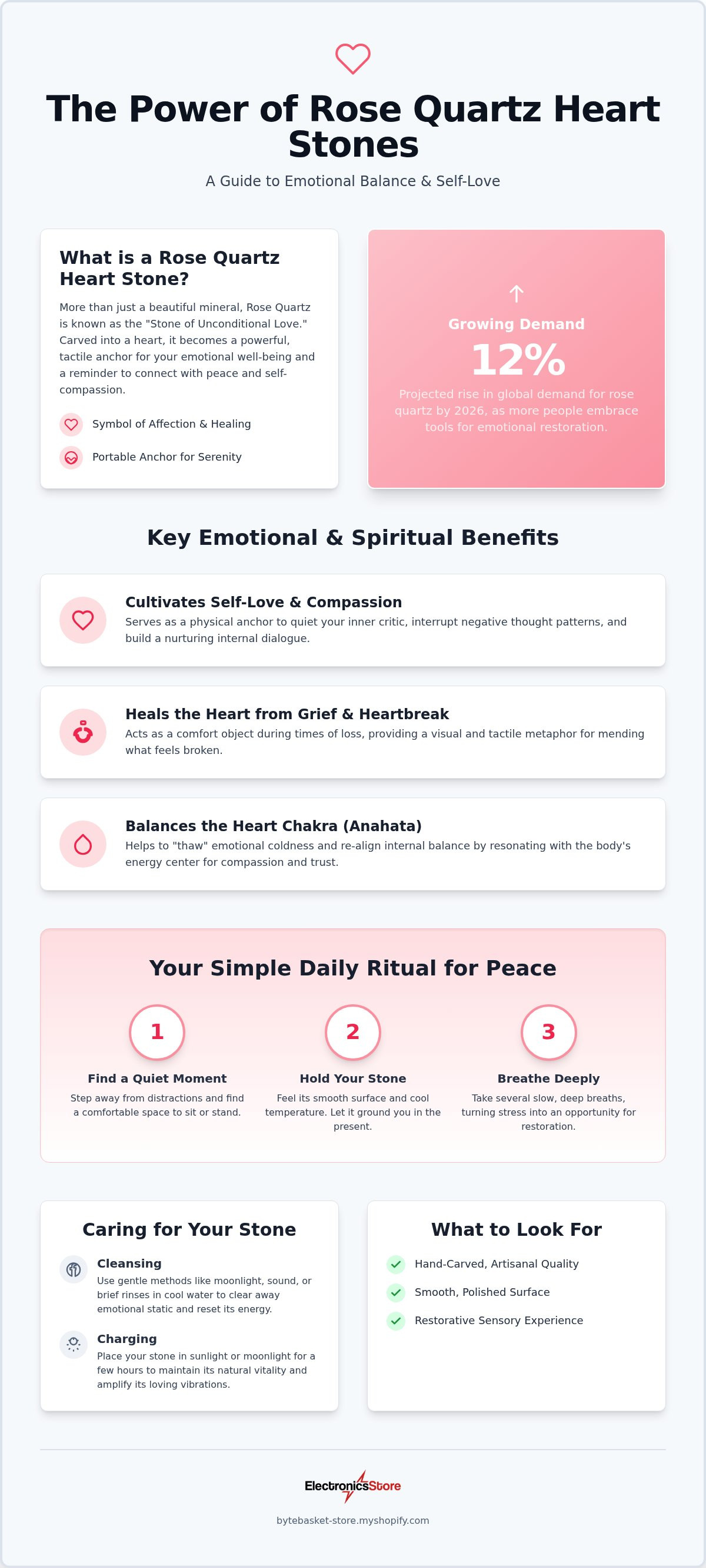 Rose quartz heart stones