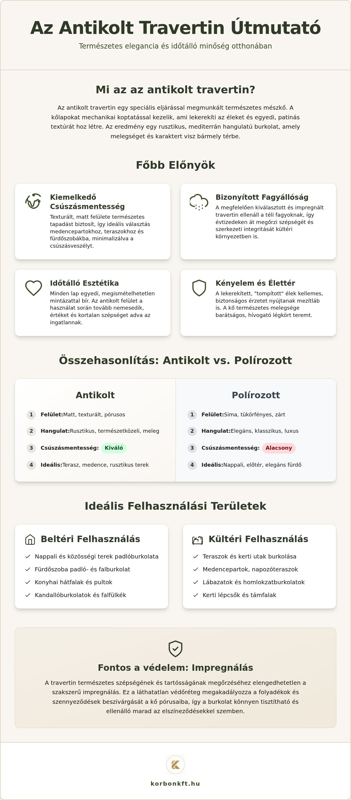 Antikolt travertin burkolat