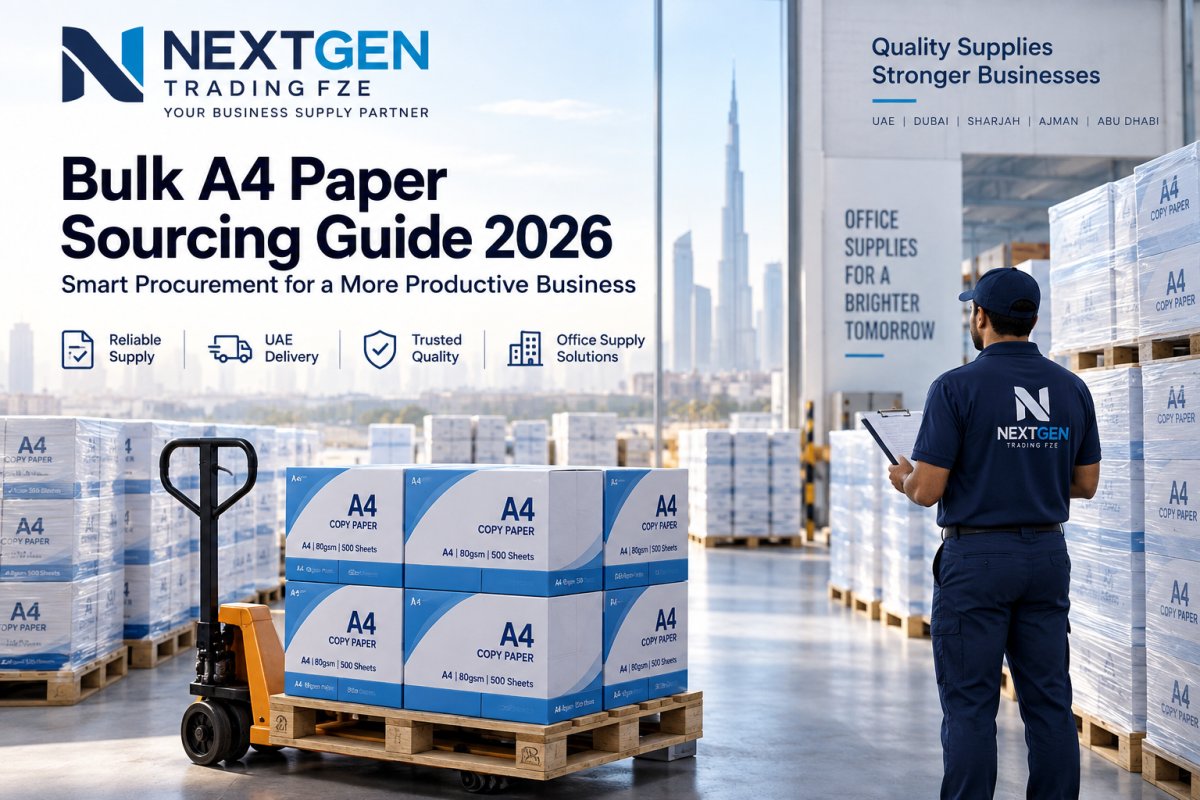 Bulk A4 copy paper supplier UAE - NextGen Trading FZE