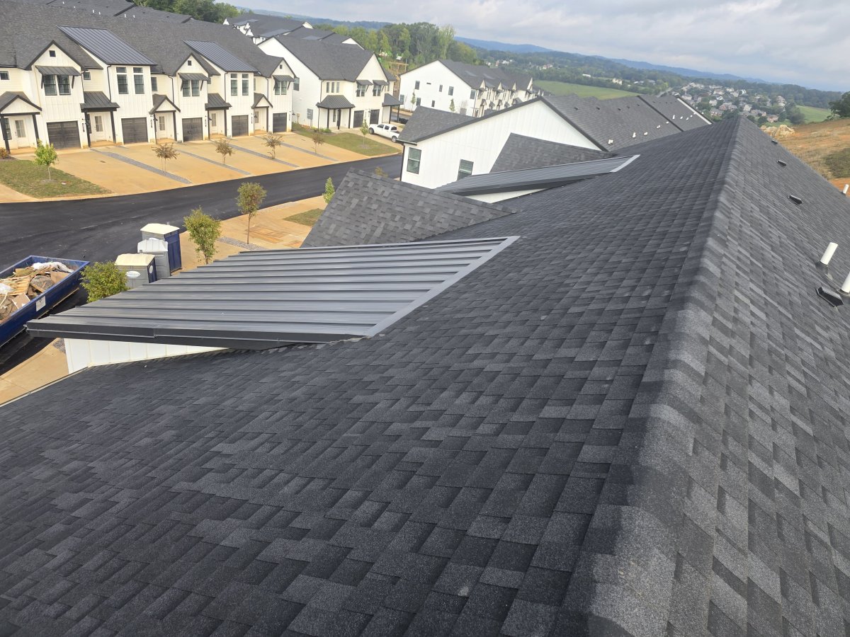 Overhead view of commercial roof