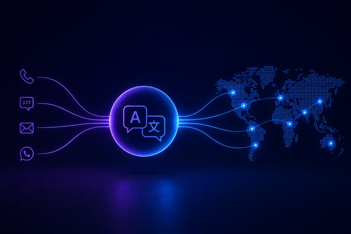 AI translation for customer service connecting voice, chat and email interactions across a global multilingual support network.