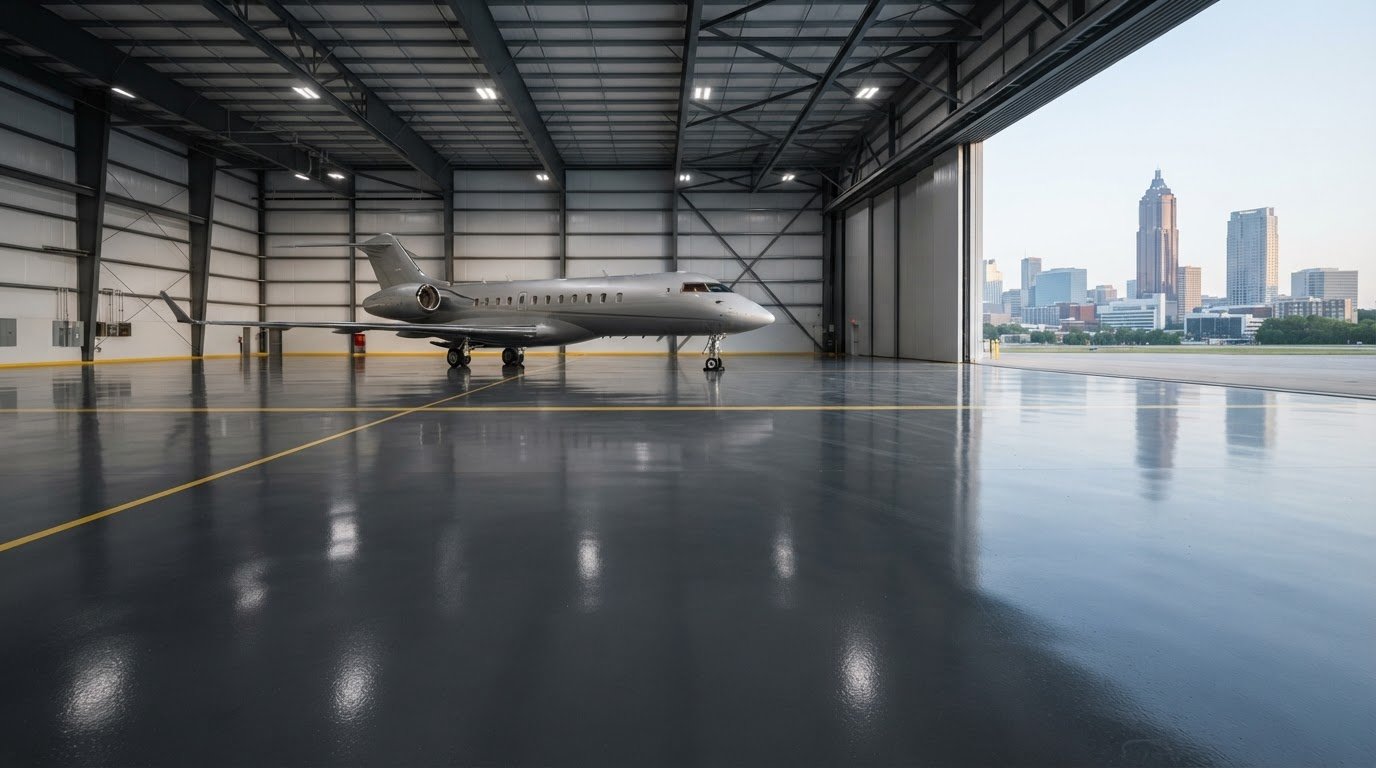 Airplane Hangar Floor Coatings Atlanta: 2026 Aviation Flooring Guide