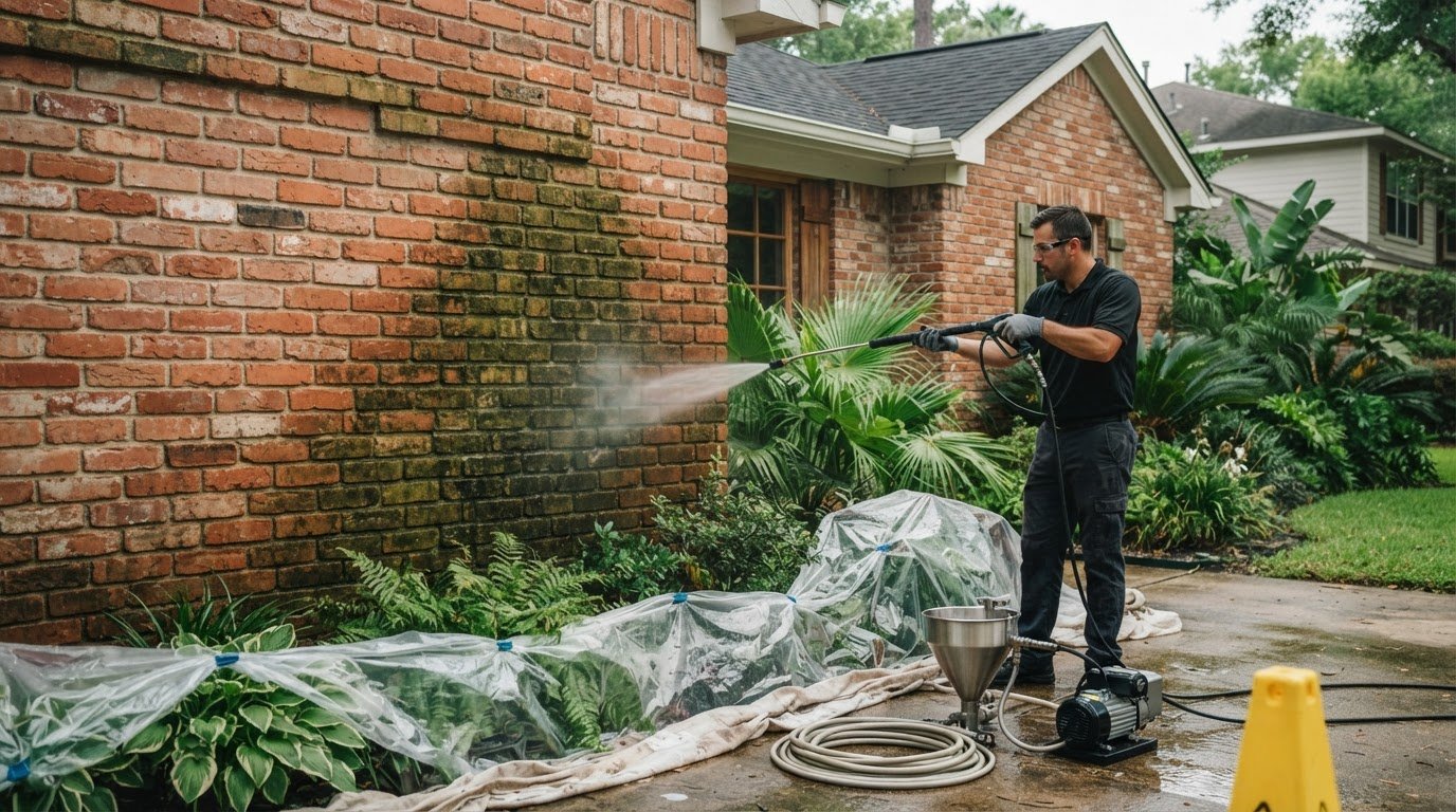 Algae Removal From Brick in Houston: Safe, Effective Cleaning Steps