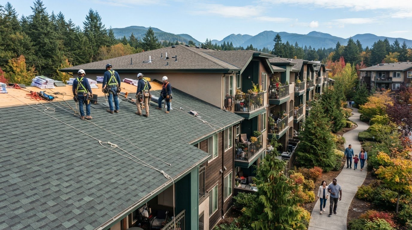 Apartment Building Roofing Contractors in Kent and Roof Timing