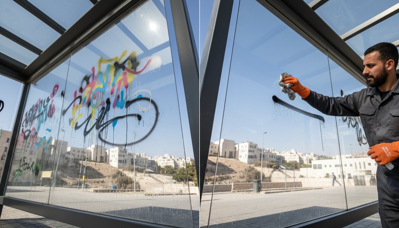 ציפוי אנטי גרפיטי לתחנות אוטובוס: המדריך המקצועי לתחזוקה ומיגון ב-2026