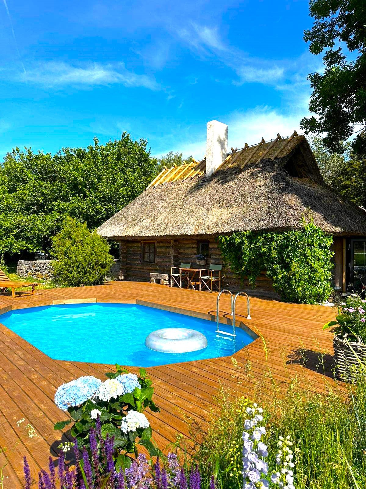 Bassein terasplekk seina ja pvc sisuga 6,1x3,6m