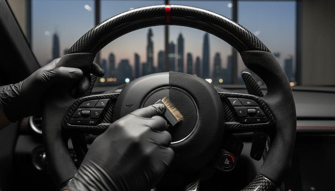 Alcantara Steering Wheel Restoration in Dubai: The Definitive Guide to Interior Excellence
