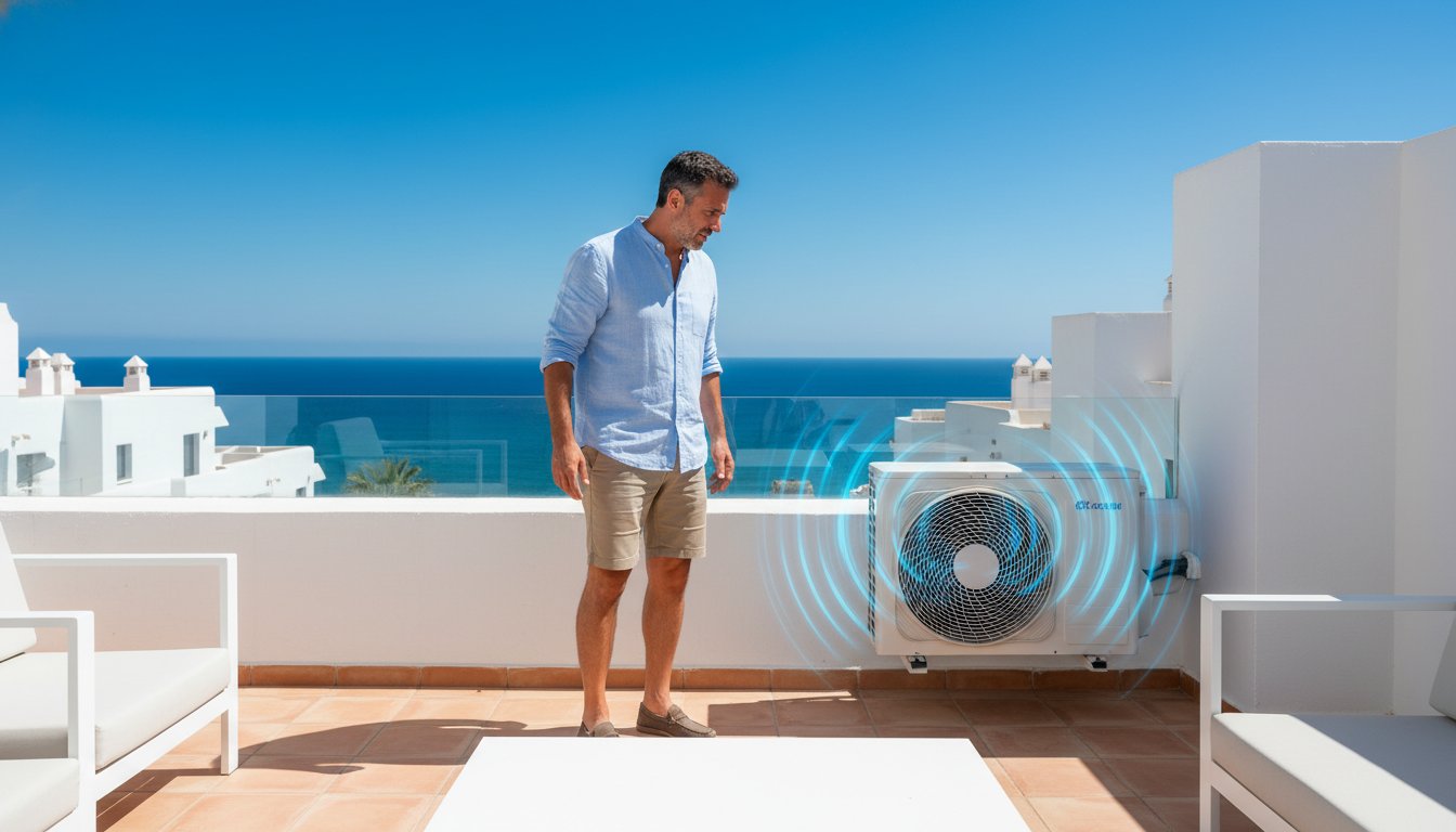 ¿Por qué tu aire acondicionado hace mucho ruido al arrancar en Estepona? Guía de soluciones 2026