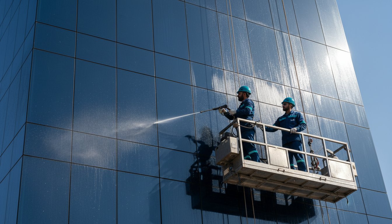 تنظيف واجهات الكلادينج بحي الروضة: دليل الصيانة والاحترافية لعام 2026