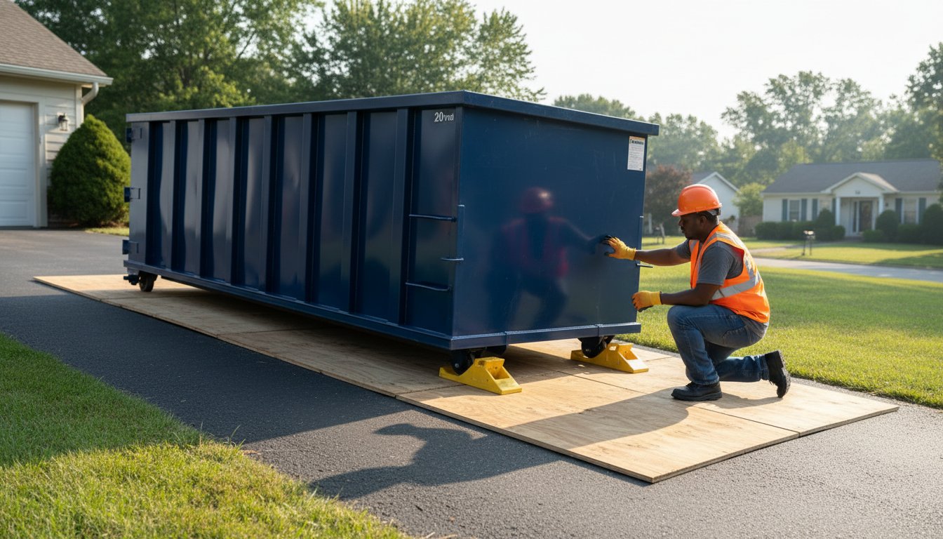 Dumpster Placement on a Sloped Driveway: A Safe Installation Guide
