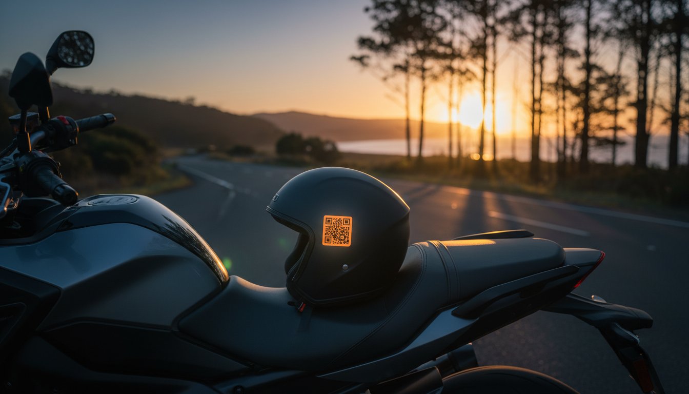 Why Your Motorcycle Helmet Needs an Emergency QR Code Sticker in Australia
