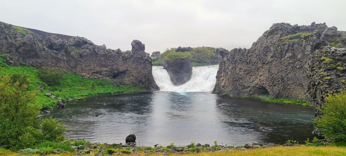 Hjálparfoss waterfall