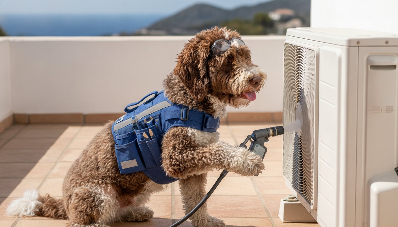 Limpieza de unidad exterior de aire acondicionado en la Costa del Sol: Guía Técnica 2026